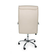 Office armchair with Queensland armrests in dove gray eco-leather