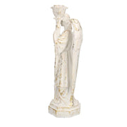 White gold resin angel with lantern 15x11h40 cm