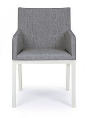 Gray powder coated aluminum chair 55x 62x 82h cm