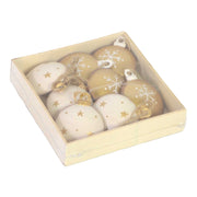 Metal decoration pack of 8 white gold cm11x11h2,5