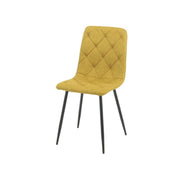 Yellow Upholstered Chair with Diamond Stitching 43 x 45 x 91 cm