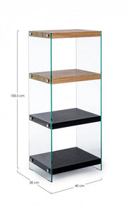 4P Line Wood Bookcase Black