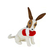 Sitting dog w/Christmas slipper nal-0102cm. 38 x 15h 25