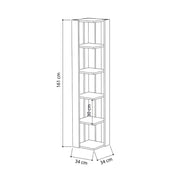Corner bookcase Nati bordeaux 5 shelves