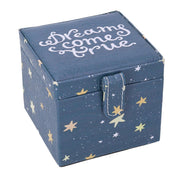 Jewel box faux leather blue stars squared cm10x10,5h9,5