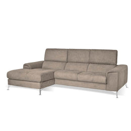 Pronter sofa 2 left peninsula elements with caribou color reclining headrests