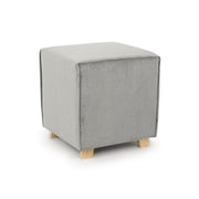ADELINE Light Gray vintage velvet pouf 40x40x h44 cm