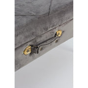 Velvet bench with storage POLINA Gray 80x34x h42 cm
