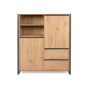 High sideboard drawers open compartment quecia antacite profiles cm 120 x 40 x 140 h