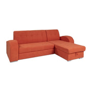 Alyssa corner sofa peninsula reversible orange 247x157