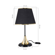 Aden metal table lamp and black fabric lampshade ASZ1632