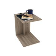C-shaped bench coffee table for living room, oak color 35x45xh.62 cm