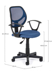 Blue office chair with armrests
