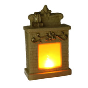 Resin fireplace with white led lights cm21,5x9,5h23