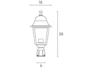 Aluminum Die-Cast Lamp Holder with Transparent Glass Diffusers, 60mm Diameter, 170mm Lamp Height, 230V ~ 50Hz Power Supply, Maximum 60W White Silver Bulbs