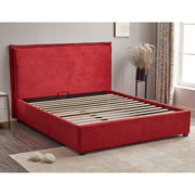 Red Fabric Double Storage Bed 170x206x118 cm