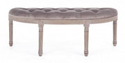 Tilde dove gray velvet bench in classic style