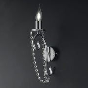 Applique in chromed iron one light with rhinestones 16x h32 cm