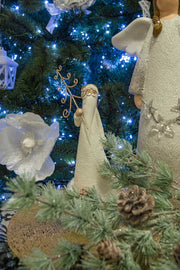 Resin Santa Claus with white tree 13x12h27 cm