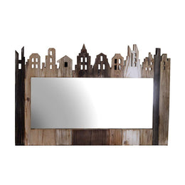 Casette natural wood mirror cm78,5x51,5x2,5