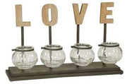 Love plaque with glass jars ea-6441 cm. 47 x 16.5 h 29.5