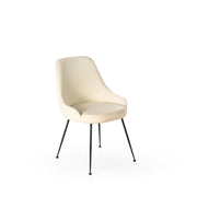 Microfiber chair with white seat and black legs 48,5x49x5x80h cm