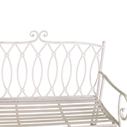 Ragusa white metal outdoor bench 104x 55 x h90 cm