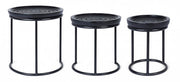 Set of 3 black design Kirtan coffee tables