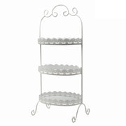 3-tier oval white metal stand cm 28x21,5h66
