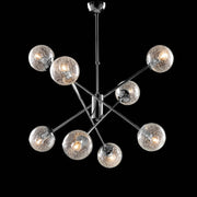 Modern chandelier in polished chrome iron 8 lights cm 73