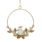 Gold metal bird garland cm16x16x3