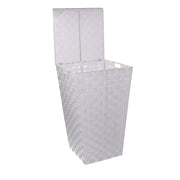 Square lined white polyester basket cm33x33h53