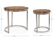 Set of 2 modern wood and metal coffee tables Rafter