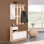 White and sonoma oak entrance wardrobe cabinet 100x25xh.180 cm