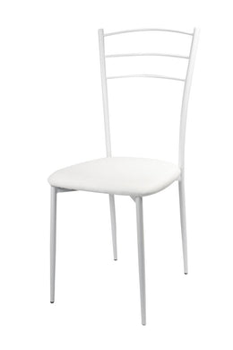 Marta sedta chair in PVC with metal structure 41X48cm/H92cm white