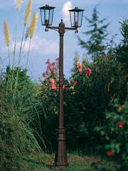 Outdoor Aluminum Die-Cast Lamp with Transparent Glass Diffusers Rust