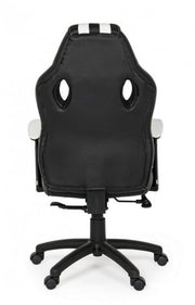 Office armchair with white leatherette Spider armrests