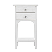Bedside cabinet in MDF with two drawers White 37x26,5x h69,5 cm