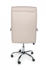 Office armchair with Queensland armrests in dove gray eco-leather