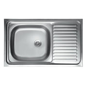 Countertop kitchen sink with right steel drainer 50x90 cm (N118DX)