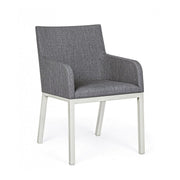 Gray powder coated aluminum chair 55x 62x 82h cm