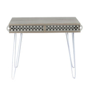 Ilia desk white metal feet and oak top 96x51x75 HMT190642