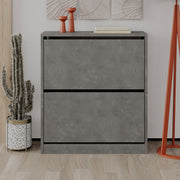 Gray Retro Flip Shoe Cabinet 73 x 26 x 82.5 cm