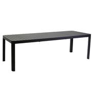 Extendable rectangular Claveland anthracite aluminum table