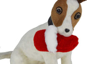 Sitting dog w/Christmas slipper nal-0102cm. 38 x 15h 25