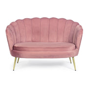 2 seater velvet effect sofa Giliola antique pink