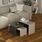 Tris anthracite dove gray coffee tables Kanta cm 65x30xh.39