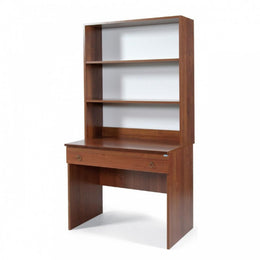 Desk with drawer for bedroom or office with walnut support bookcase pc computer holder sc