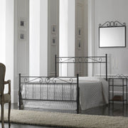 One and a half iron bed with footboard Black TEVERE 126x208x h117 cm