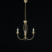Ivory decape iron chandelier three lights 45x h50 cm